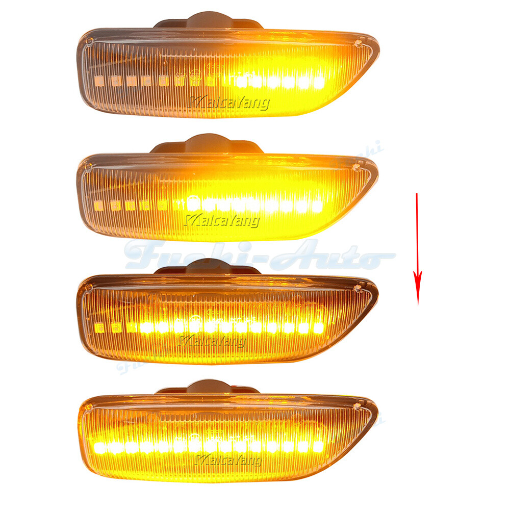 Clear LED Dynamic Sequence Side Marker Light For Volvo S60 S80 V70 XC70