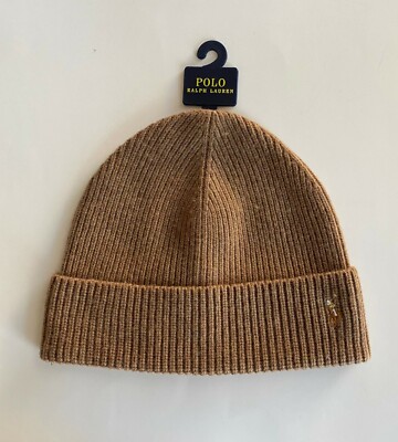 NWT Polo Ralph Lauren Multi Color Pony Beanie Skull Hat Wool Blend Light Brown Polo Ralph Lauren Signature Pony Wool-Blend Beanie, Hat  main image 4
