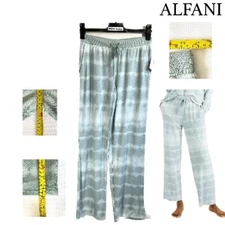NWT - Alfani XS Super Soft Wide-Leg Pajama Pants Tnl Tiedye Jade 100144072MS $45