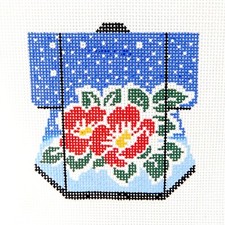 Lee Designs Japenese Flower Petite Kimono Needlepoint Canvas Hand Painted 18ct