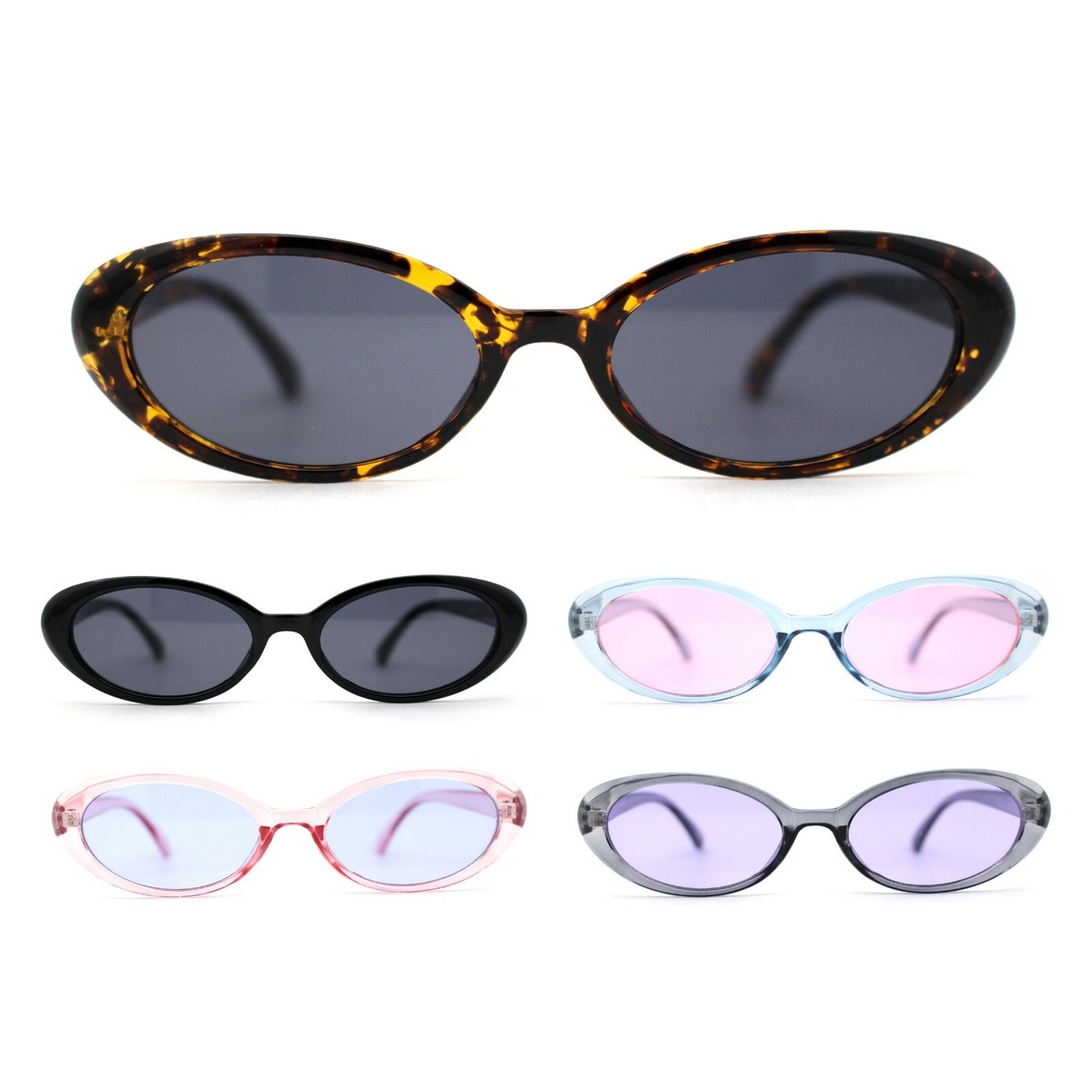 SA106 Womens Simple Classical Oval Thin Plastic Sunglasses  display picture 1
