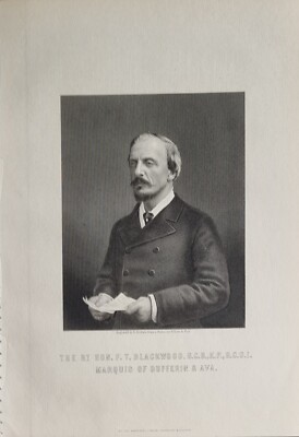1895 ANTIKER DRUCK F. T. BLACKWOOD MARQUIS VON DUFFERIN