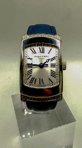 Rare Mappin & Webb 'Austen' Womens 42 Diamond Art Deco Steel Tank Dress Watch - Picture 4 of 5