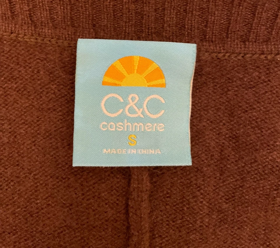 C&C California Womens Tie Front Asymmetrical Wrap Sweater Small Brown Cashmere  - Imagem 2 de 4