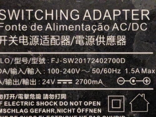 24V 2700mA Power Supply - Picture 3 of 4