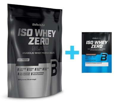 Biotech USA Iso Whey Zero Black 500g Isolat Protein Pulver + Bonus Gratisprobe