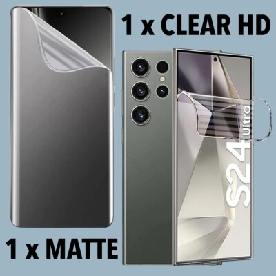 Clear Matte Hydrogel Screen Protector Set For Samsung Galaxy