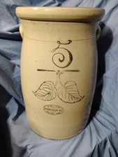 red wing union stoneware 5 gallon black elephant ear butter churn triple stamped
