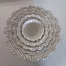 Pottery Barn Monique Lhuillier Claudia Outdoor Melamine Nested Serving Bowls S/5