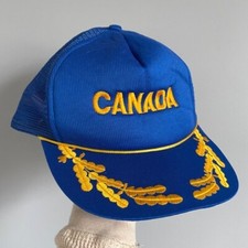 Vintage CANADA Blue Foam Truckers Cap - O/S, Unisex     
