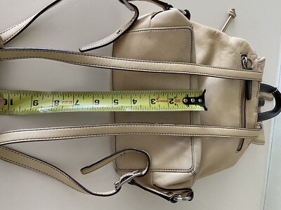 Vintage Coach Legacy Beige Leather Drawstring Backpack 9368 