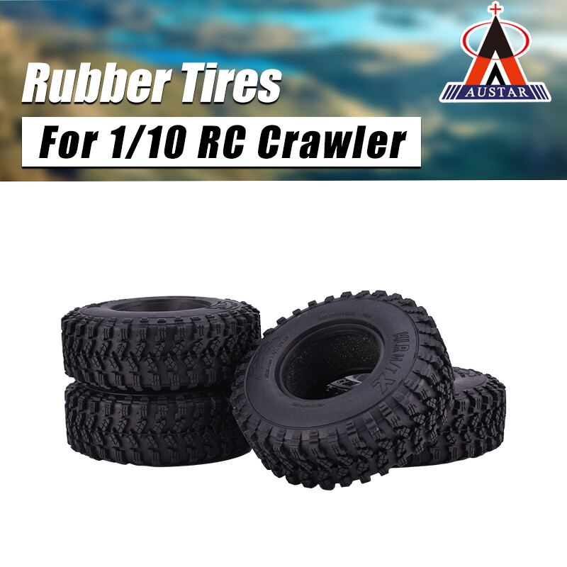 4 Neumáticos De Goma AUSTAR 105 Mm Para 1/10 - Compatibles Con Traxxas, Redcat, SCX10