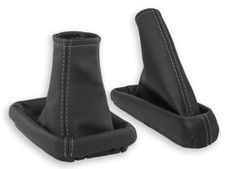 SCHALTMANSCHETTE HANDBREMSSACK FÜR OPEL VECTRA B 1995-2002 NATURLEDER NAHT GRAU