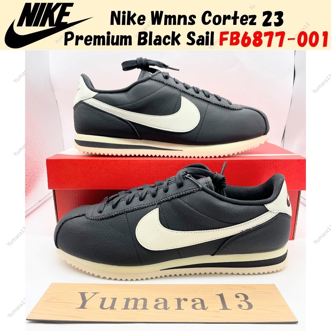 Nike Wmns Cortez 23 Premium Black Sail FB6877-001 US Womens 5-15