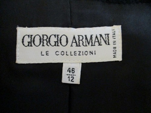 Women Giorgio Armani Black One-Button Jersey Jacket and Belt Accessory Size 12 - Imagen 2 de 11