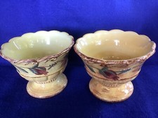 VINTAGE SET OF 2 RAYMOND WAITES ICE CREAM / CEREAL PEDESTAL 6” BOWLS EXCELLENT