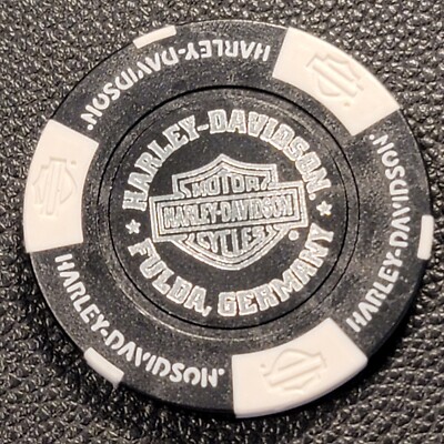 HD FULDA GERMANY (Black/White) International Harley Davidson Poker Chip