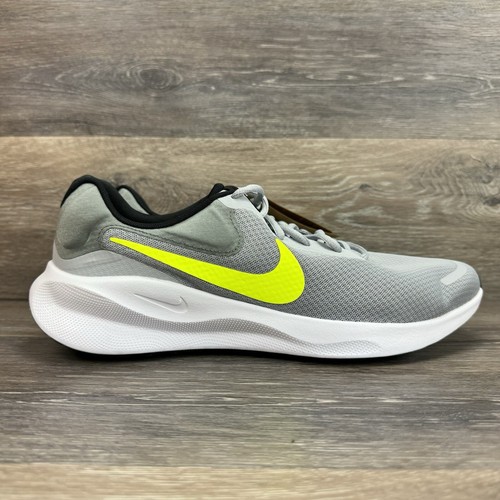 Nike Revolution 7 Wolf Grey Volt Buty do biegania Sneakersy Męskie Rozmiar 12 FB2207 002 - Zdjęcie 1 z 16