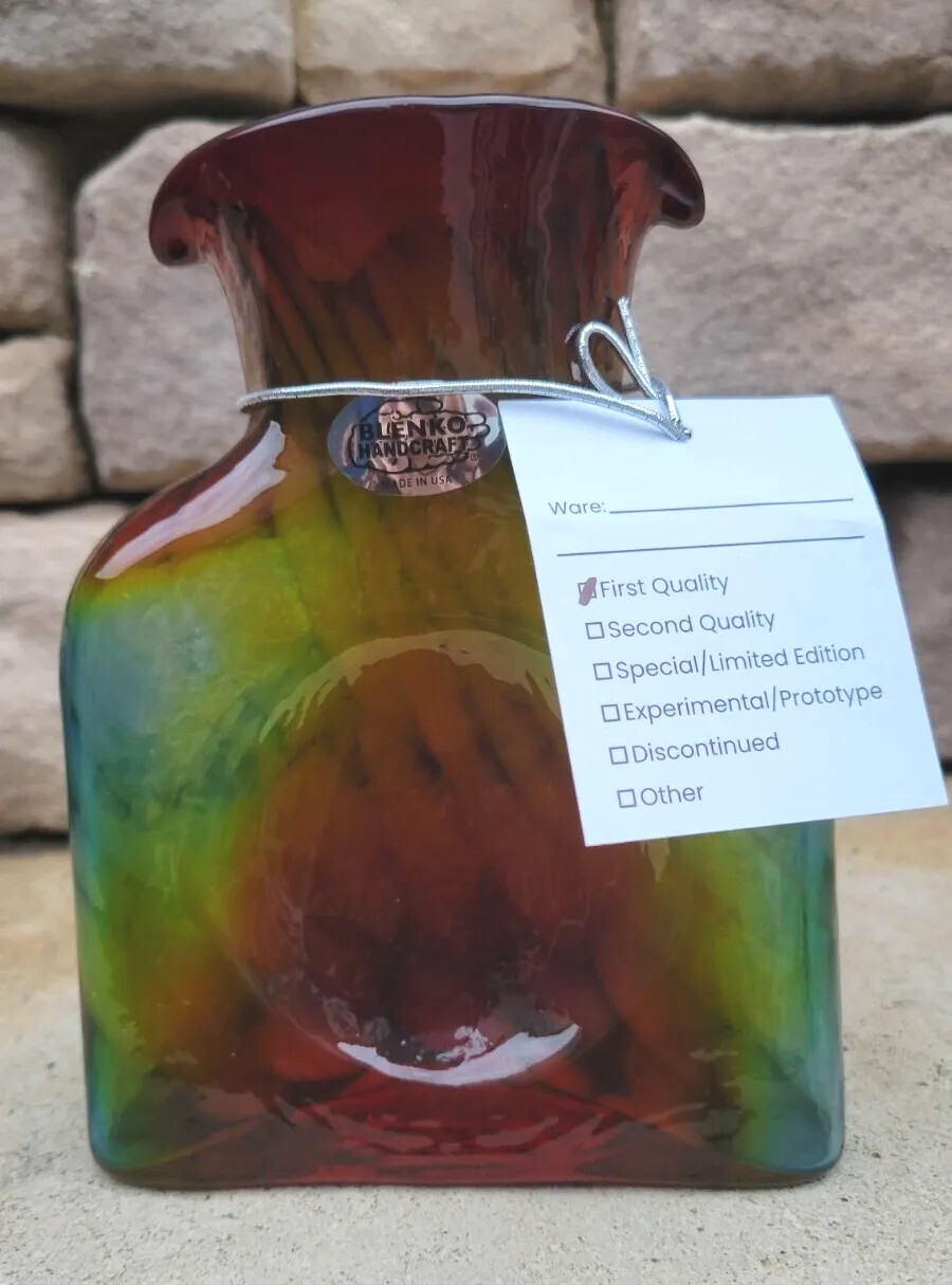 Blenko SPECIAL EDITION Coral Dart Frog 384 MINI Water Bottle, FIRST QUALITY #1