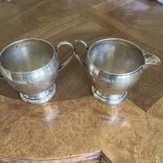 Preisner #6 Sterling Silver Creamer & Sugar 164 g