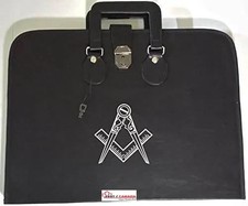 Masonic Regalia Square Compass Apron Chain Collar Case Deluxe Set Freemason