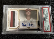 2023 Topps Definitive Matthew Liberatore Gold RPA Rookie Patch Auto #/50 PSA 9