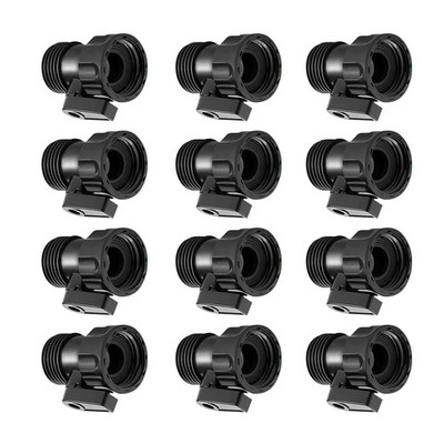 12 PCS Plastic Garden Hose Shut-Off Valve 3/4'' GHT Shutoff Coupling Assembly