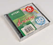 TDK CD-R D-View 5 Pack - 80 Min Slim Jewel Cases - New and Sealed Blank Discs!!!