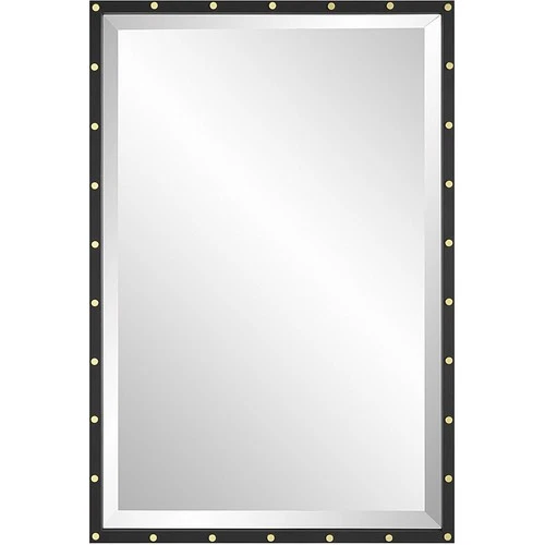 Uttermost 09935 Benedo Wall Mirror Matte Black with Plated Brass - Picture 1 of 6