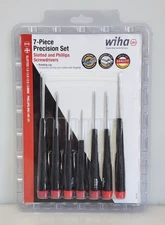 Wiha 26197 Precision Slotted & Phillips Screwdriver 7pc Set, New