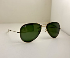 Ray-Ban RB3025 Aviator Large Metal W3234 Sunglasses Gold/Green 55-14-135 MISSING