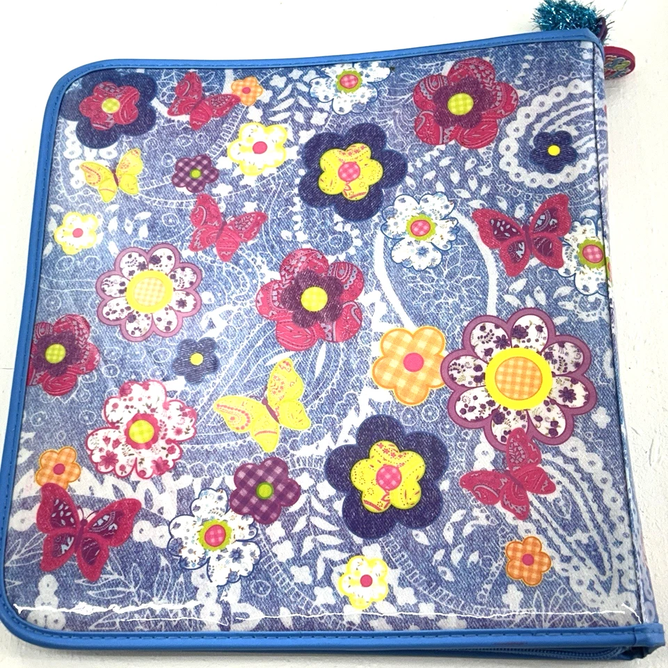 Carpeta de 3 anillos vintage años 90 Lisa Frank vaquera caballo Western hinchada 13" cremallera RARA Foto 2 de 4