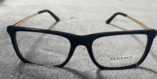 Versace Black And Gold Plastic Eyeglass Frame 3301 Size 54