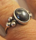 STERLING SILVER  OLD VINTAGE OVAL HEMATITE DRESS RING SIZE T
