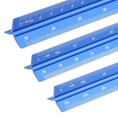 Metric Engineer Large Scale Ruler, (13 Inch, Blue) Aluminum Rulers