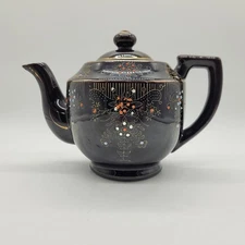 Vintage Floral Ceramic Japanese Teapot Brown Tea Pot with Lid 