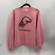 Vintage Jerzees Pink Falconhead Golf Crewneck Sweatshirt Made in USA Medium