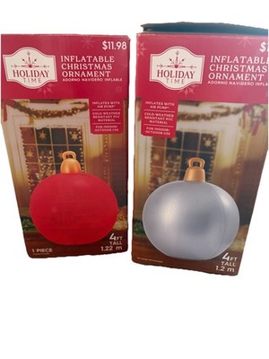 (2) Four Feet Tall Inflatable Ornaments