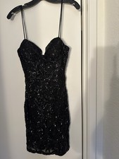 Sequin Sexy Black Mini Dress Size M (Windsor) fully lined