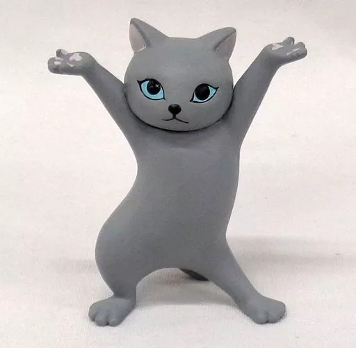 Russian Blue Cat Pen Holder Mini Figure Collectible