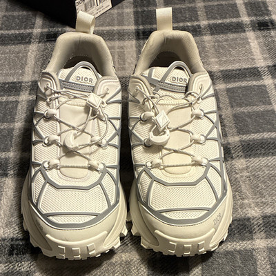 Dior B31 White/Gray Technical Mesh Low Top Lace-Up Sneakers BSYF037B