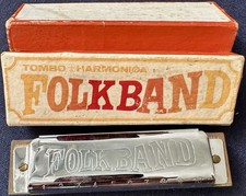 Vintage Tombo Harmonica Folkband S. Mano With Original Box, Great condition