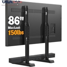 Universal TV Stand Height Adjustable 37 to 86 Inch TVs Secure Tabletop Mount New