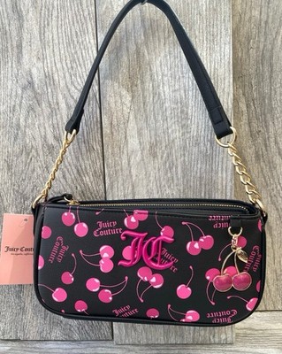 Juicy Couture Cherry On Top Shoulder Purse Black NWT | eBay
