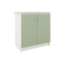 JD Greta Fixed Height Kitchen Base Unit 800mm - Sage Green Matt With Worktop