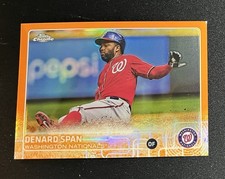 2015 Topps Chrome Orange Refractor Denard Span #4/25 Nationals #8