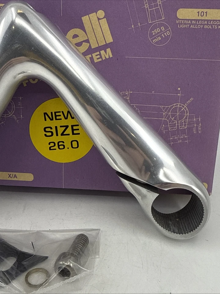 NOS Cinelli SILVER Modello XA Stem 125mm Length 26.0mm Clamp Alloy 22.2mm Quill - Image 4 of 4