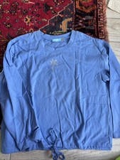 Onque Casuals Womans Pull Over Sweatshirt Pockets Drawstring M With Palm Tree