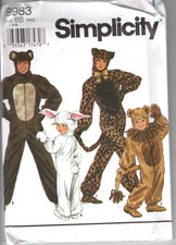 9983 SIMPLICITY COSTUME: ANIMALS - UNISEX Kids 2 to 12