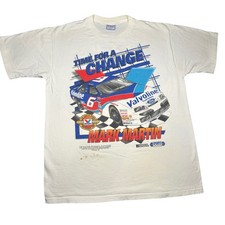 Vintage 1995 Mark Martin Valvoline NASCAR Racing T-Shirt XL All Sport USA Made